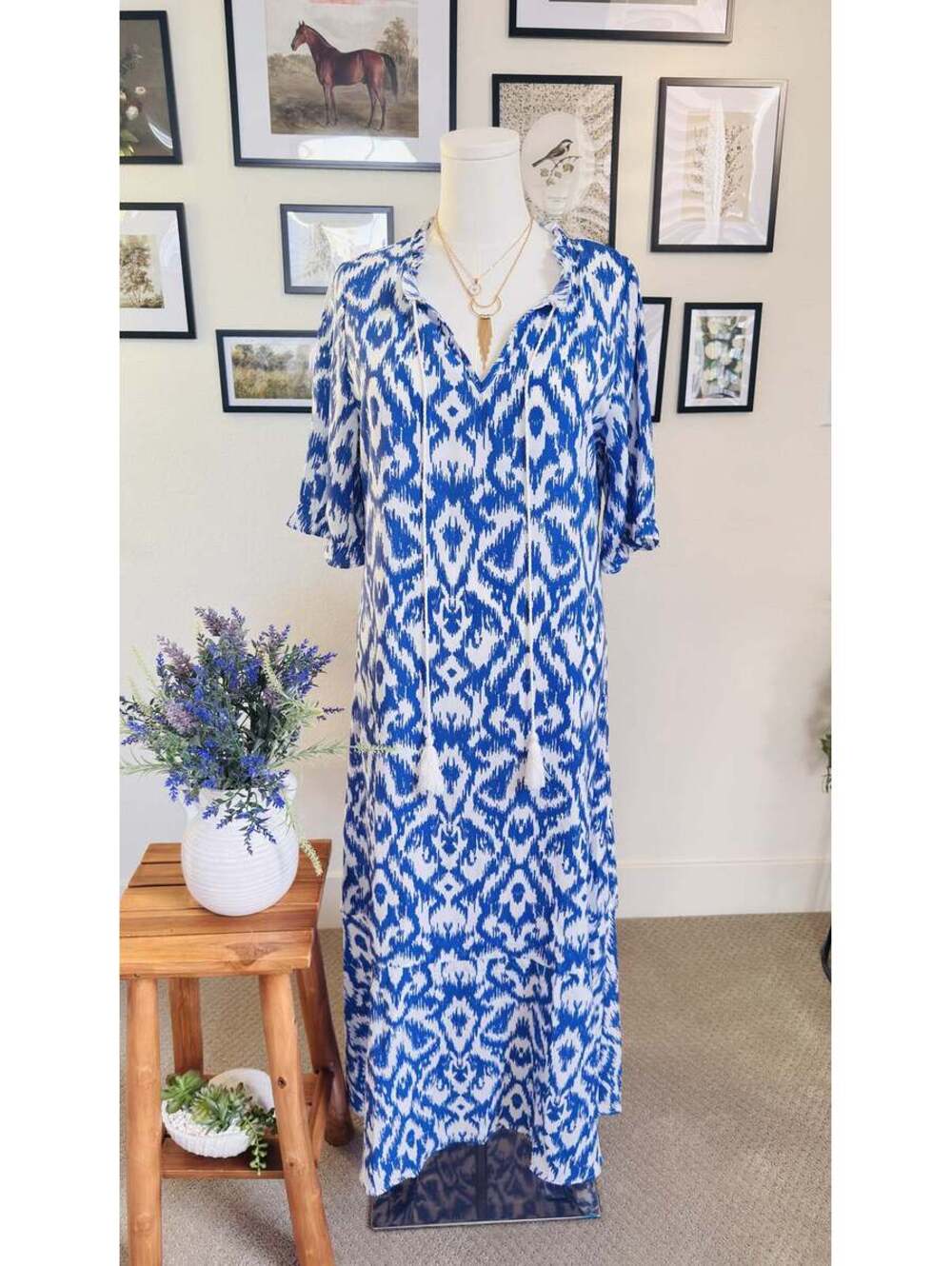 Boutique brand Ikat Pattern Tassel Tie Maxi - Size M - Picture 7 of 9